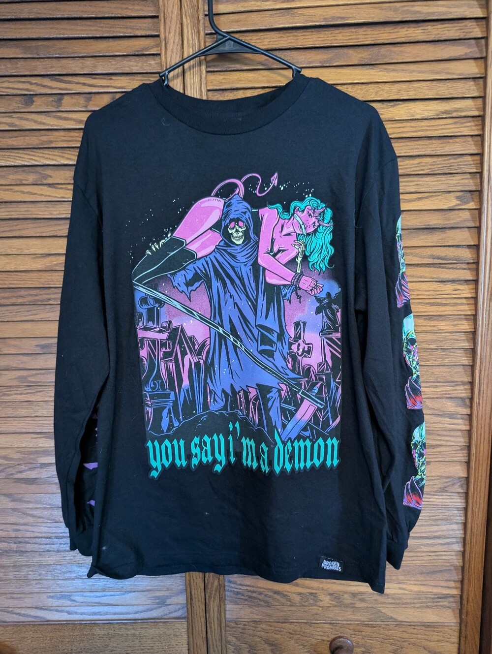 Broken Promises‎ Long Sleeve Tee Shirt You Say I'm A Demon Size Medium